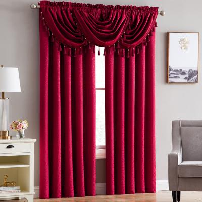 China Christmas Ready Made Curtain In New Flame Retardant Luxury Jacquard Curtain Designs Sets Living Room Curtains for sale