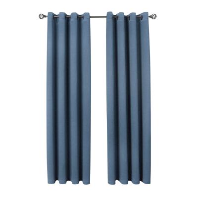 China Blackout Blackout Elegant Blue European Curtains Add To Your Softly Aesthetic Living Room With Easy To Hang Grommets for sale