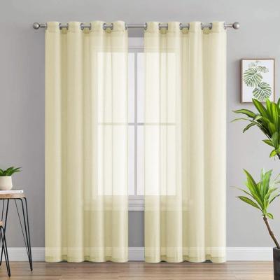 China Wholesale Turkish Semi Sheer Cheap Wholesale Curtains Tulle Living Room Curtain Window Curtain Set for sale