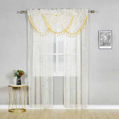 China Nice Quality Modern Hot Sale Luxury Gold Foil Printed Sheer Voile Curtain For Window Curtain for sale