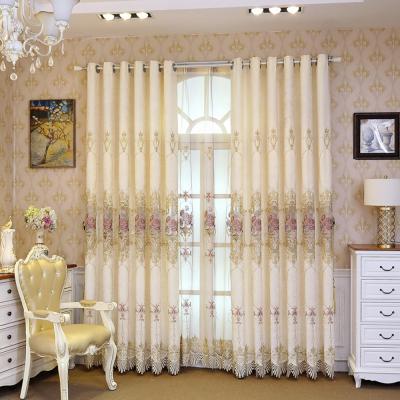 China High Quality Blackout Curtain Textiles Beige Color Window Decor Embroidery Home Curtains For Modern Living Room Luxury for sale