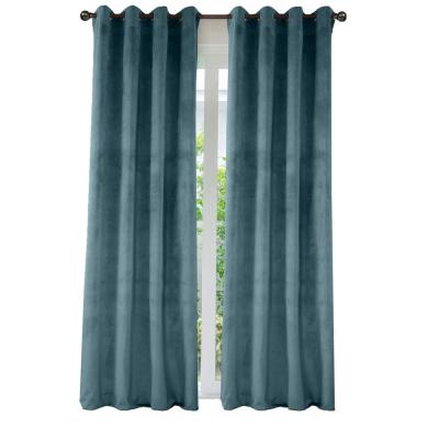 China European and American style velvet curtains/luxury and elegance solid color rod curtains for living room and bedroom for sale