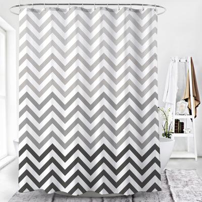 China Gradient Arrow Design Variety Sizes Insulated Printed Geometric Shower Curtains For Hotel Bathroom for sale