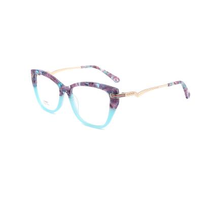 China Fashionable Acetate Eyewear Optical Frames Shape Glass Sight For Women Cat Eyeglasses Simple And Stylish Frames for sale