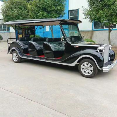 China 12seats electric classic sightseeing coach FY-GD-12A-GOLD Vintage Tourist Sightseeing Car with CE certificate 205/50-10 (tire diameter 460mm) for sale