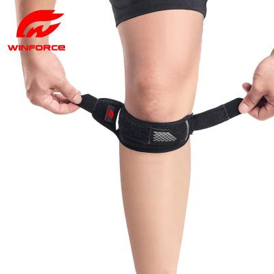 China Adjustable Elasticity Customized Color Adjustable Compression Workout Gym Squats Knee Support Strap Wraps for sale