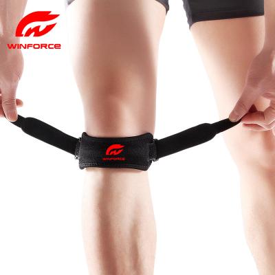 China Adjustable Elasticity Customized Color Adjustable Compression Workout Gym Squats Knee Support Strap Wraps for sale