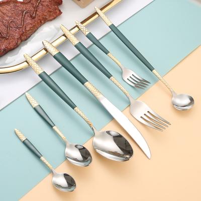 China Sustainable Wholesale Knife Fork And Spoon Cutlery Silver Stainless Steel Flatware Set for sale