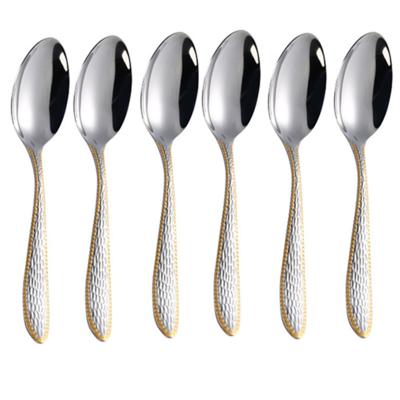 China Viable Stainless Steel Promotion Spoon Fork Knife Set 6pcs Dinner Spoon With Card PVC Bag Master Packing for sale