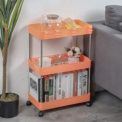 China Modern Household 3 Tiers Bathroom Kitchen Application Multi-scene Desgin Plastic Storage Shelf Removable for sale