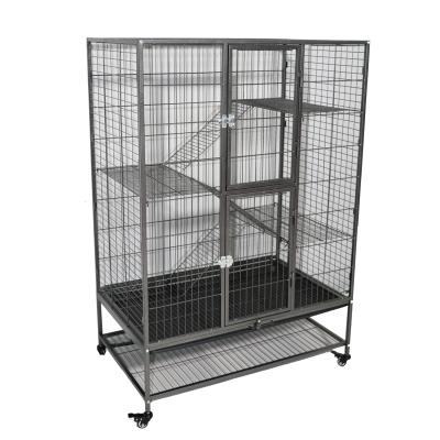 China Foldable Welded Wire Heavy Duty Metal Cat Cages 2/3/4 Tier for sale