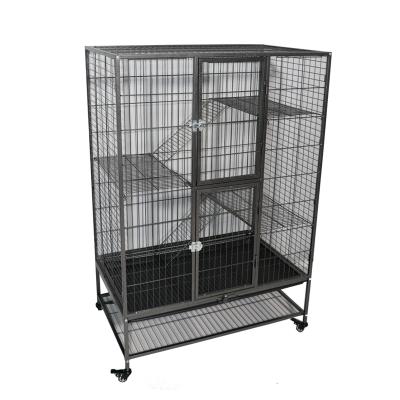 China Folding double metal wire cat cage for sale