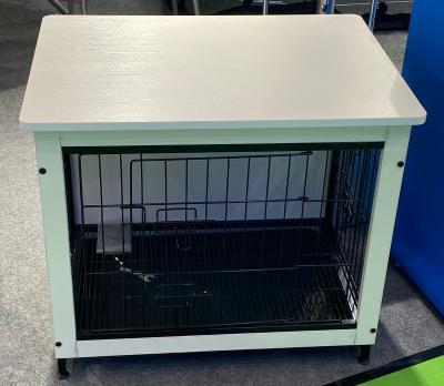 China A folding dog cage made of wood and metal for sale