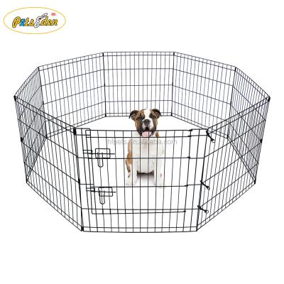 China 8 Panel Folding Rabbit Hutch Run Metal Rabbit Chicken Run Cage Big Pet Playpen for sale