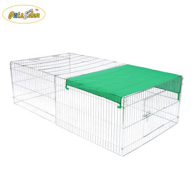 China Galvanized Folding Rabbit Hutch Run Metal Rabbit Chicken Run Pet Playpen Fence for sale