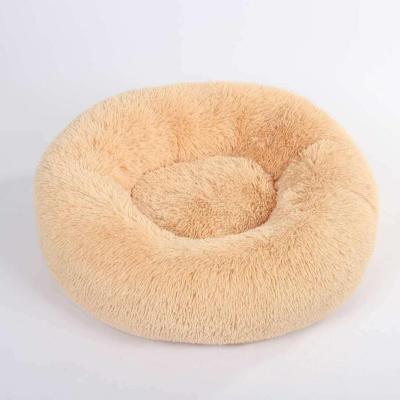 China Wholesale Washable Luxury Large Warm Round Donut Cuddler Pet Dog Cushion Custom Cat Bed for sale