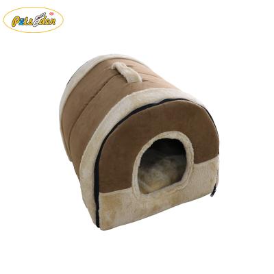 China New Arrivals Cozy Pet Washable High Quality Luxury Grey Brown Cat Cave Bed for sale