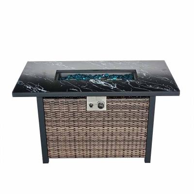 China OEM Outdoor Metal Gas Fire Pit Garden Fire Pit Table Rattan Burners Built In Outdoor Gas Kitchen Metal Firepit Burner Fire Pit for sale