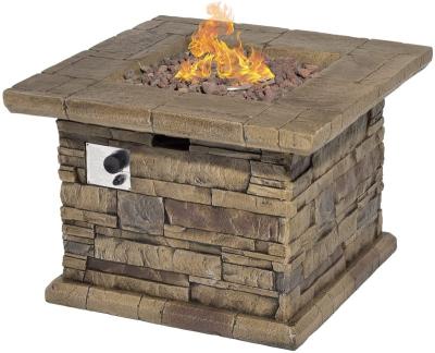 China Fire Pit Stored Waterproof Stone Propane Gas Heater Table Lava Rocks Outdoor Peak Cover Fire Pit for sale