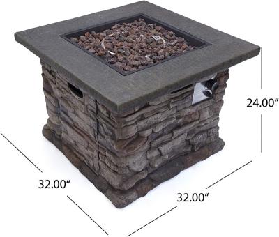 China Stored New Release Home Natural Stone Decorative Outdoor Square Stonewall Fire Pit For Sale for sale