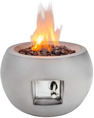 China Stocked Light Gray Auto-Ignition Outdoor Fireplace for Yard Balcony Garden 40000 Btu Propane Fire Bowl for sale