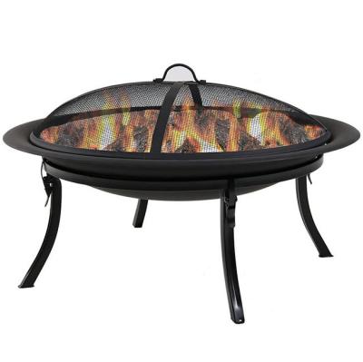 China Steel Pit 23.5Inch- Outer Diameter 60cm Metal Round Fire Wood Burning Black for sale