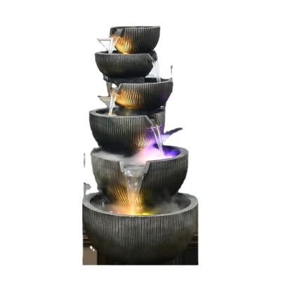 China Creative Outdoor /Indoor Decoration Living Room Geometry Floor Rock Garden Water Fountain for sale