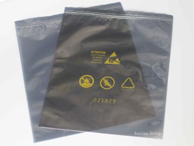 China 120 * 150 + 40 Mm Black Anti Static Shielding Bags Waterproof With Zipper for sale