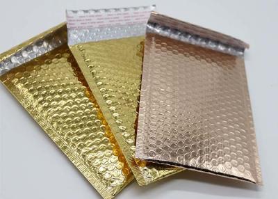 China Rose Gold Metallic Bubble Wrap Mailing Envelopes 6x10 Light Weight For Shipping for sale