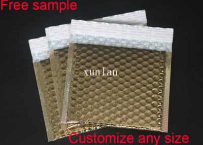 China Gold Gloss Surface Metallic Bubble Mailers 6*10  Padded 2 Sealing Sides Anti Tremble for sale