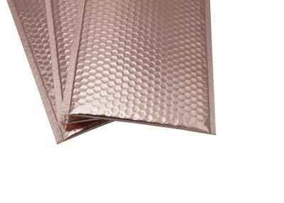 China Rose Gold Metallic Bubble Wrap Lined Envelopes Hot Stamping for sale