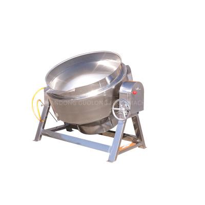 China Industrial Vegetable Processing Plant Food Grade Gas Tilt Syrup Jacketed Pot Cooking Kettle for sale