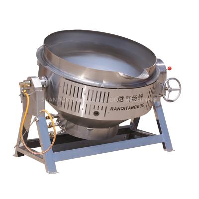 China Large Vegetable Processing Plant Professional Kitchen Commercial Gas Heating Cooking Pot Chilli Sauce Coated Kettle for sale