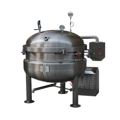 China GuoLong Large Capacity Energy Saving Industrial High Pressure High Temperature Kettle For Cooking Hard Bone Soup Making Glazed Fruits for sale