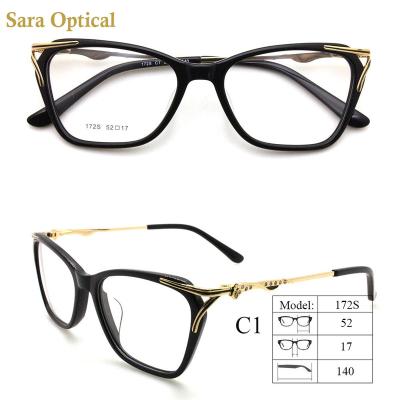 China Guangzhou Sara Eyeglasses New Model Optical Women Frame Acetate Handmade Eyewear for sale