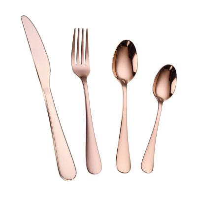 China Home Life Stainless Steel Silverware 24pcs Rose Gold Plated Cutlery Set Amazon Hot Selling Viable Products Popular Product for sale