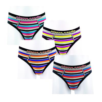 China Antibacterial Wholesale Yarn Dye High Quality Cotton Customize Logo Brands Sexy Men Briefs for sale