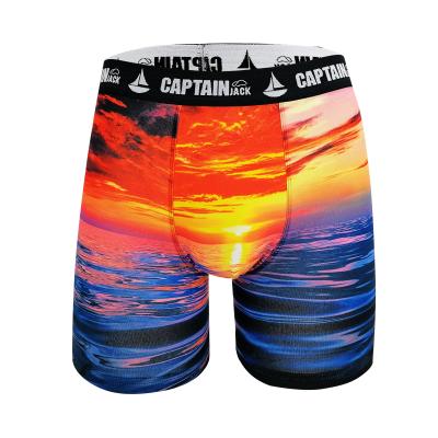 China Wholesale Antibacterial Customize Sexy Quick Dry Sunset Print Polyester Men Underwear for sale