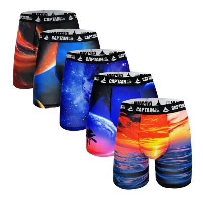 China Wholesale Antibacterial Colorful Landscape Print Polyester Sexy Men Underwear For Newspaper for sale