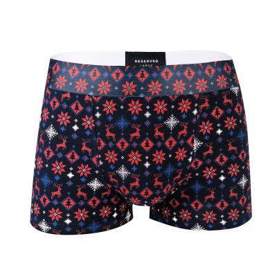 China Antibacterial Xmas floral print custom logo underwear men cotton/elastane sexy sissy panties for men for sale