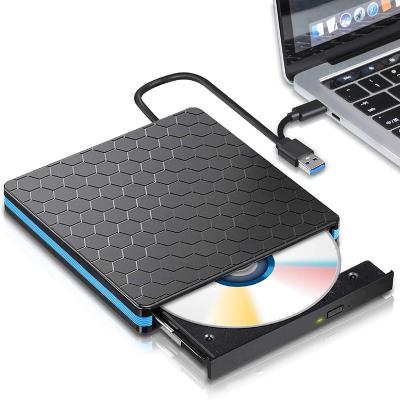 China External Portable Drive USB 3.0 Slim Desktop PC Optical Drive DVD Rom Rewriter Burner For Laptop External CD/Dvd CD-ROM Drive +/-Rw for sale