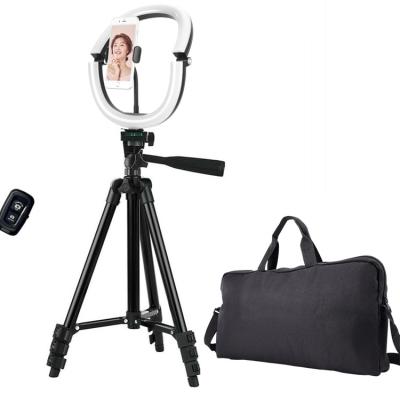 China New PORTABLE foldable photography ringlight selfie tiktok life video sufficiency light 12inch led ring light with tripod stand for sale