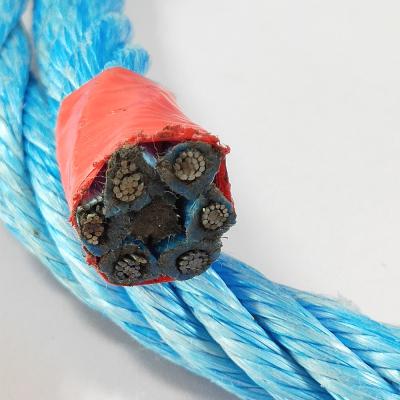 China Fishing 18mm pp combination steel wire fishing rope for trawl fishing for sale