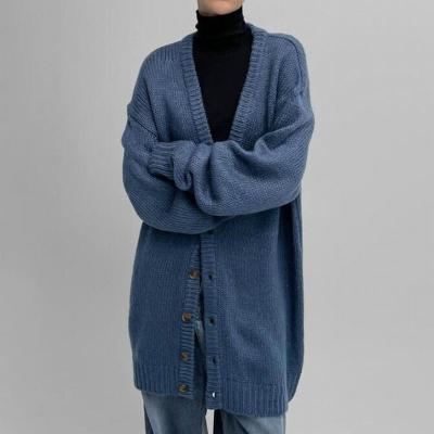 China Anti-wrinkle women fitness batwing sleeve ladies knitted cardigan solid women coat ladies cardigan along for sale