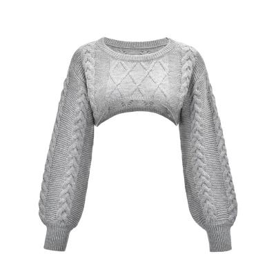 China Anti-Wrinkle Latest Design Winter Women's Casual Plain Long Sleeve Sweaters Off The Shoulder Round Neck Sweater Drop Cable Kint Ladies Sweaters for sale