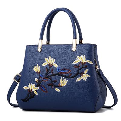 China 2021 Fashion Fashion Embroidered Flower Women Boston Bag Designer Handbag for sale