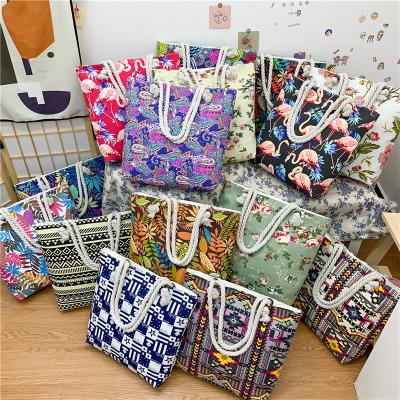 China Retro Style Women Large Capacity Shoulder Bag Eco-friendly/Durable/Easy Clean Bohemian Casual Reusable Shopping Bag for sale