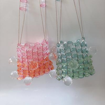 China Party Wedding Date Women Acrylic Crystal Beaded Square Bag Holiday Shoulder Bag Evening Clutch Bag for sale