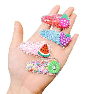 China Lovely Fruit Girl Cartoon Sequin Hairpin Kids Air Cushion Smart Casual Quicksand Haiclips Hairpinhair Accessory for sale