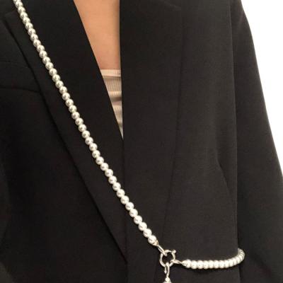 China 2021 Trendy Design Pearl Chain Water Drop Pendant Costume Hedges Decoration Chain For Women for sale